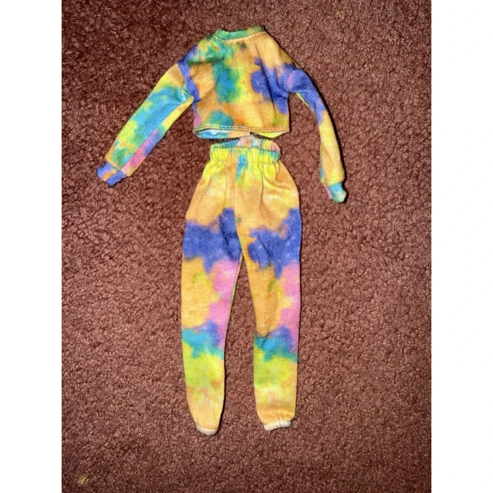 Vintage‎ 1990s Barbie Tie Dye Sweatsuit Set Crop Top & Pants